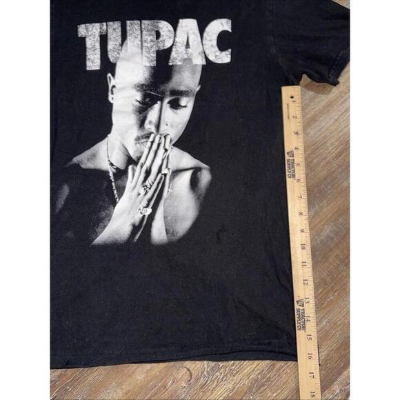 HIP HOP TUPAC 2PAC PRAYER BLACK T SHIRT 90s Y2K Rap SMALL - Picture 7 of 9